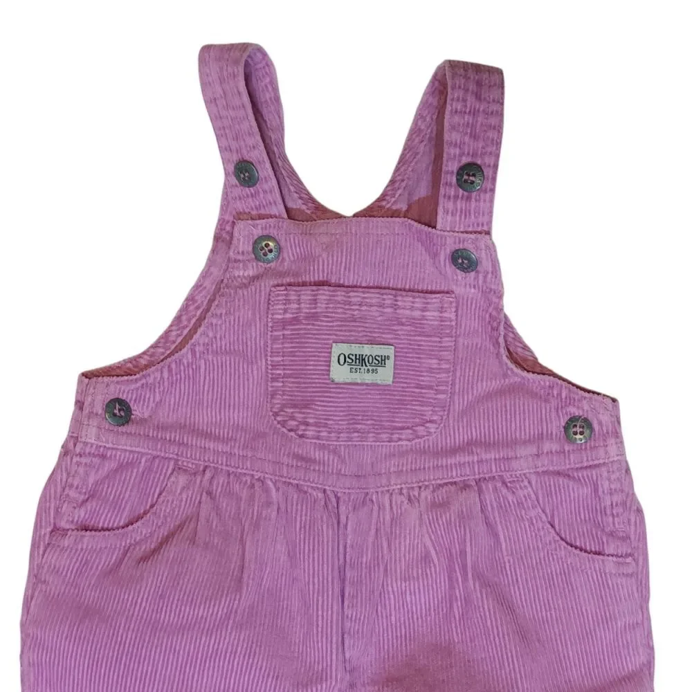 OshKosh B'gosh Lavender Purple Corduroy Overalls 6-9 Mos